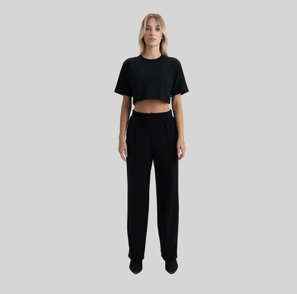 PONTIAC CROP TOP BLACK W